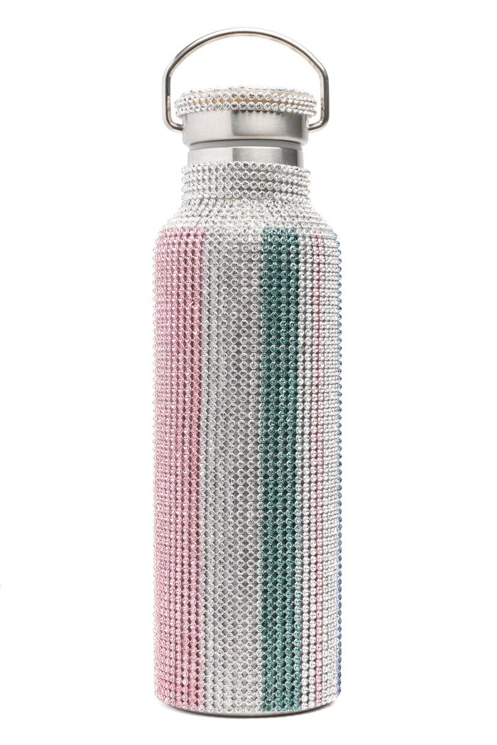 collina strada MULTI STRIPE RHINESTONE WATER BOTTLE