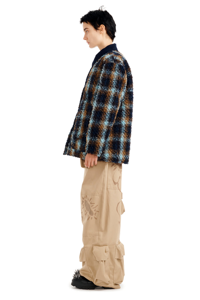 Collina Strada NAVY CAMEL PLAID STABLE JACKET SMALL