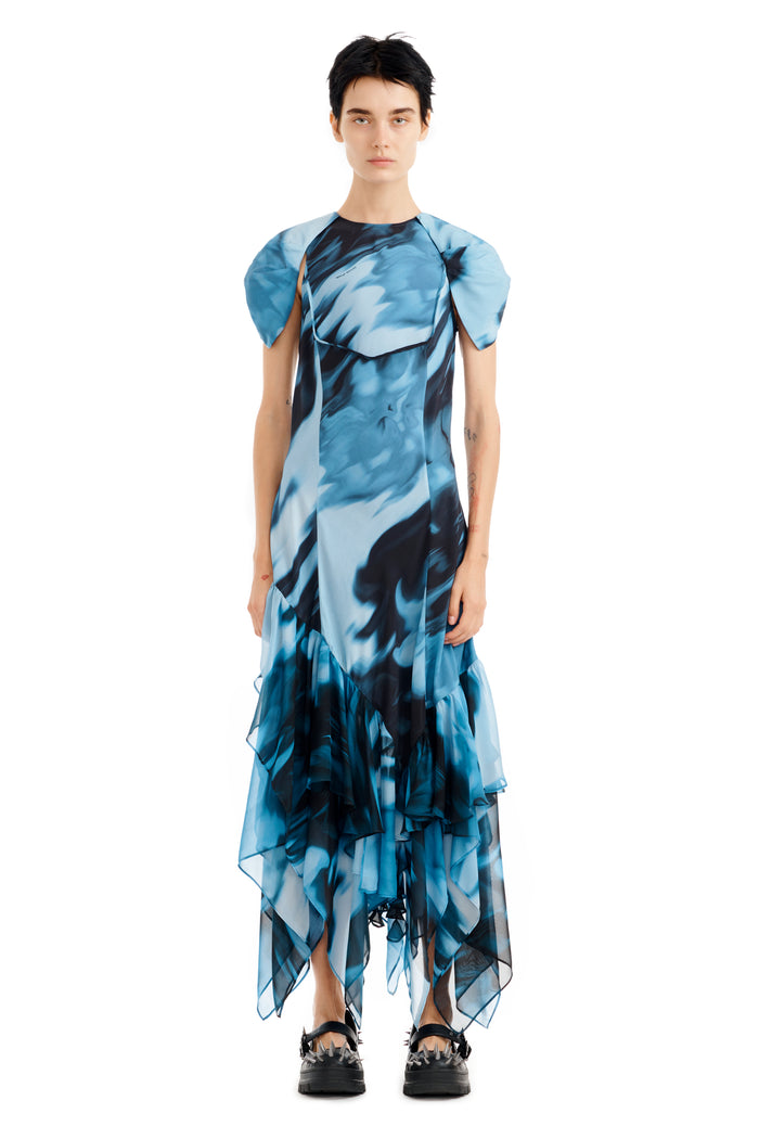 collina strada NAVY MELTING BLOOM HILLARY DRESS X SMALL