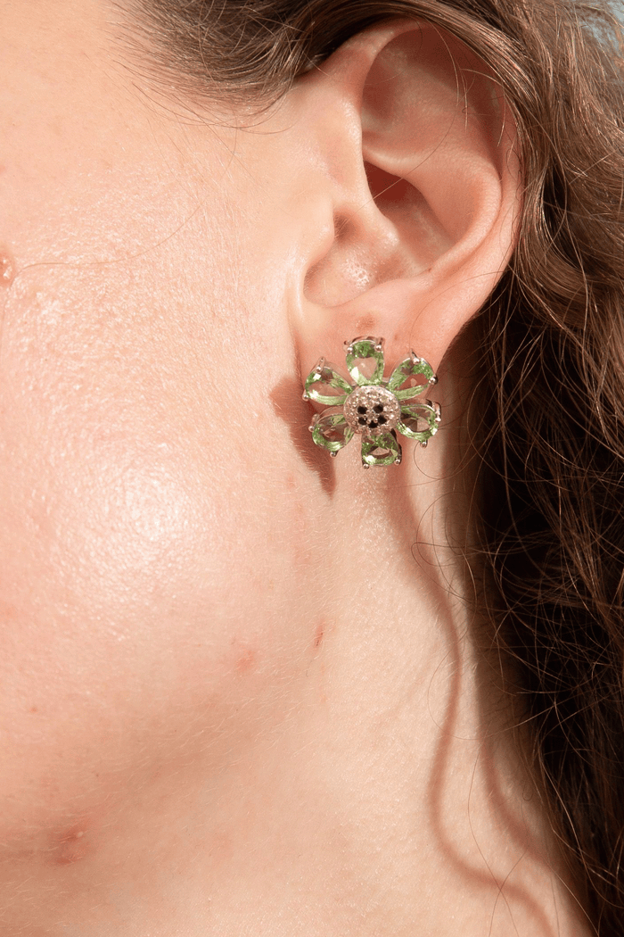 collina strada ORANGE TURQUOISE HAPPY FLOWER EARRING Blue