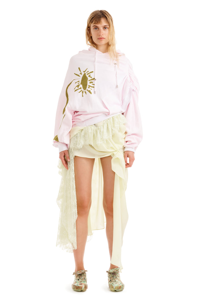 collina strada PINK DAISY EVA DRAPED HOODIE X SMALL