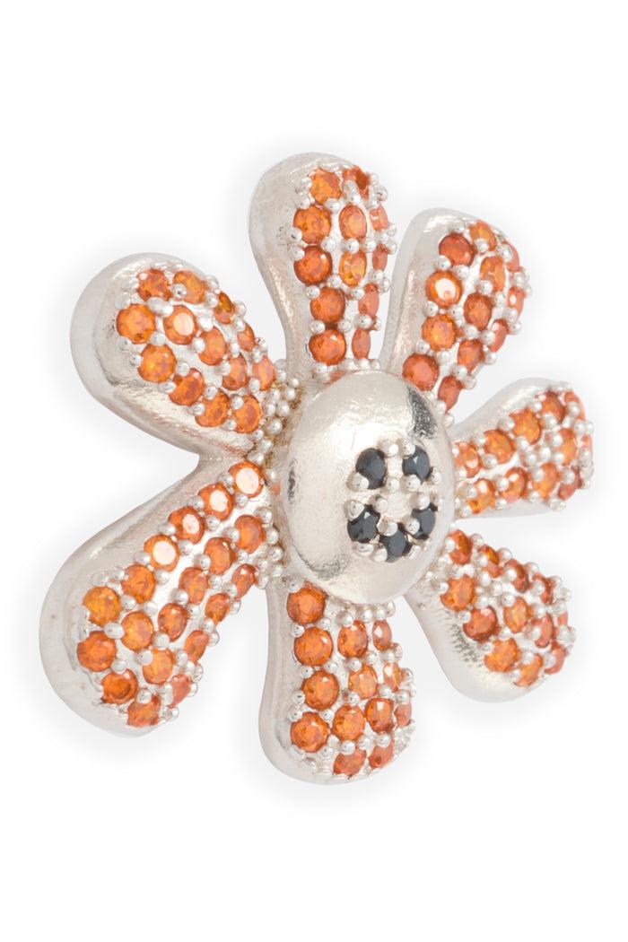 Collina Strada POPPY AQUAMARINE PAVE HAPPY BLOSSOM EARRING