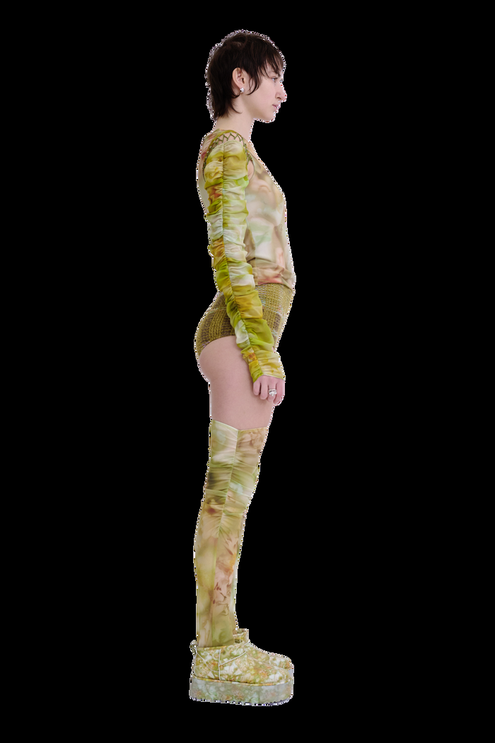 Collina Strada SAGE MOLTEN FLORAL CARDIO DELILAH TOP X SMALL