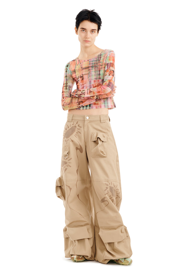 Collina Strada SAND DAISY GARDEN CARGO PANT X SMALL