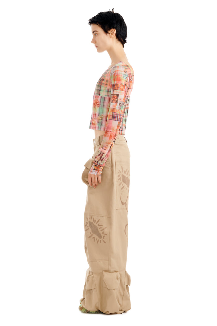 Collina Strada SAND DAISY GARDEN CARGO PANT X SMALL