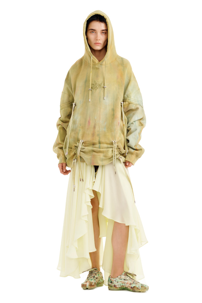 Collina Strada SEA MOSS RHINESTONE BURST HOODIE LARGE