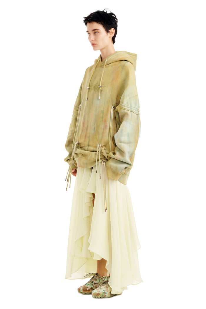 Collina Strada SEA MOSS RHINESTONE BURST HOODIE LARGE