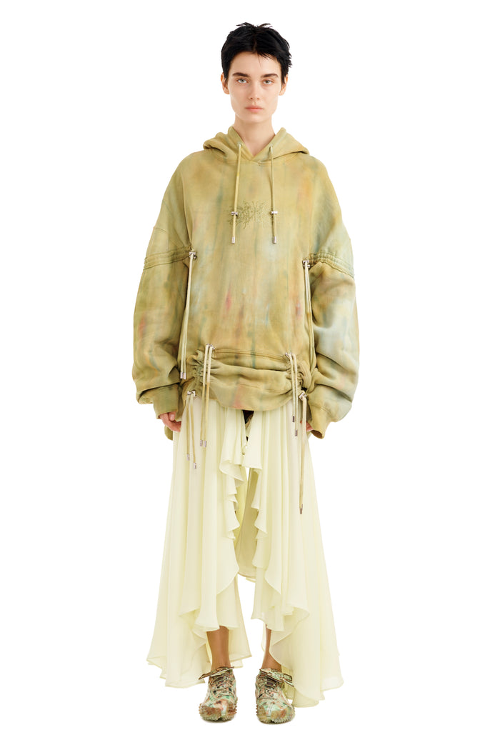 collina strada SEA MOSS RHINESTONE BURST HOODIE LARGE