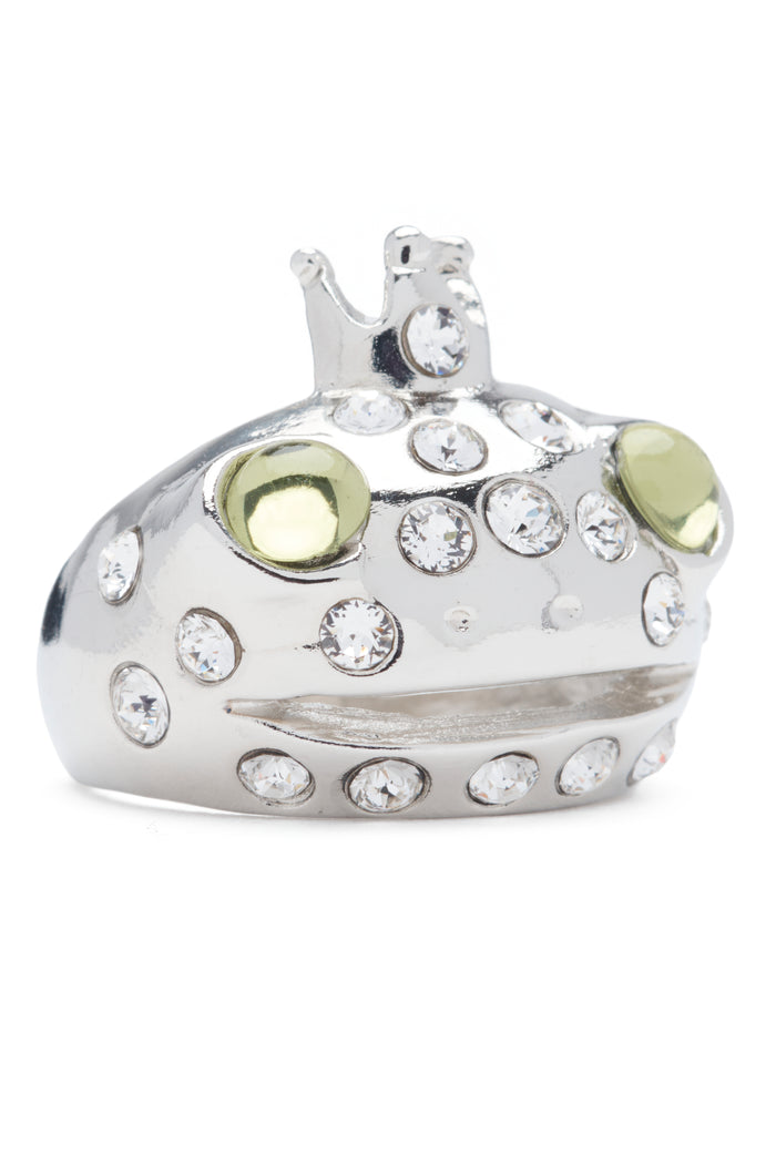 Collina Strada SILVER LIME FRECKLES FROG PRINCE RING