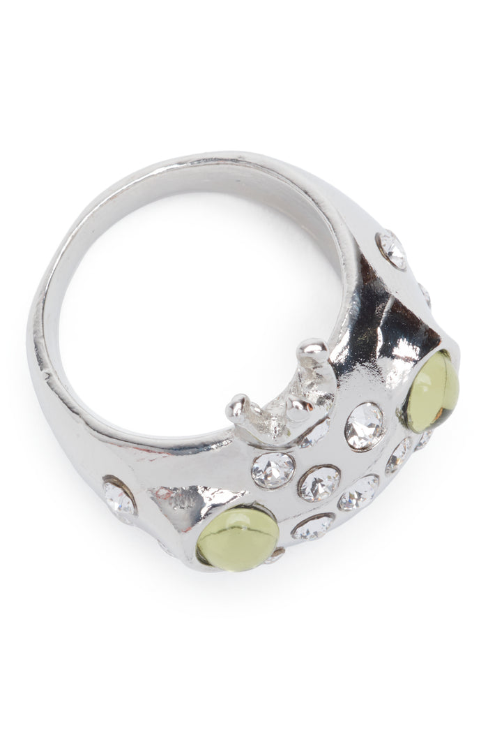 Collina Strada SILVER LIME FRECKLES FROG PRINCE RING