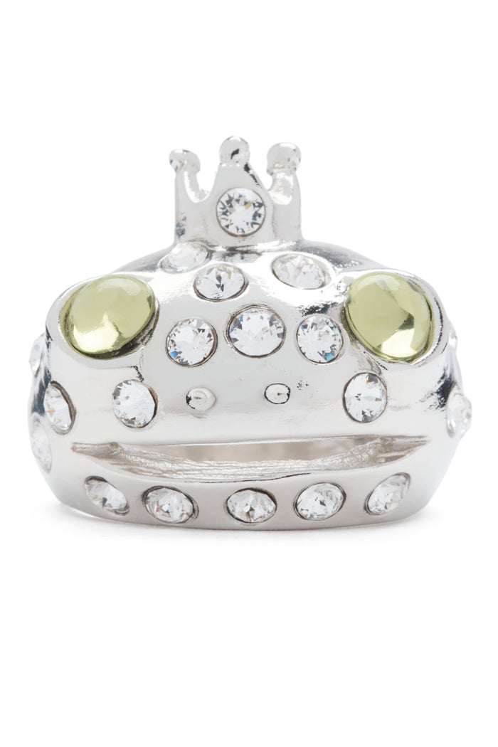 collina strada SILVER LIME FRECKLES FROG PRINCE RING
