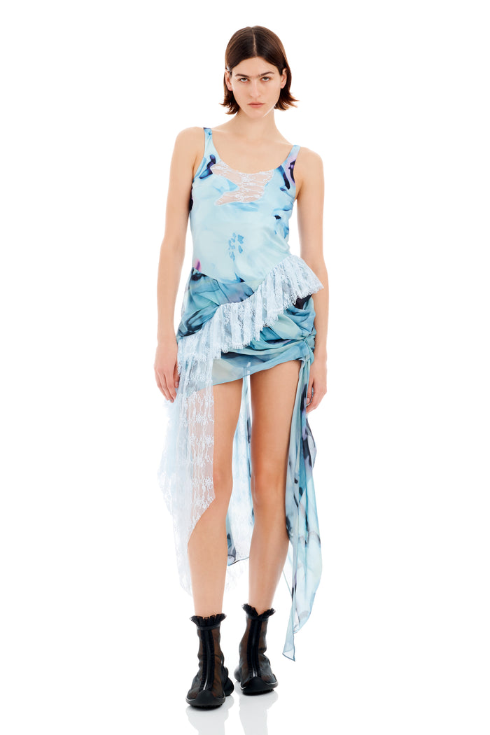 collina strada SKY WATERCOLOR FLORAL AMMI FANNY DRESS
