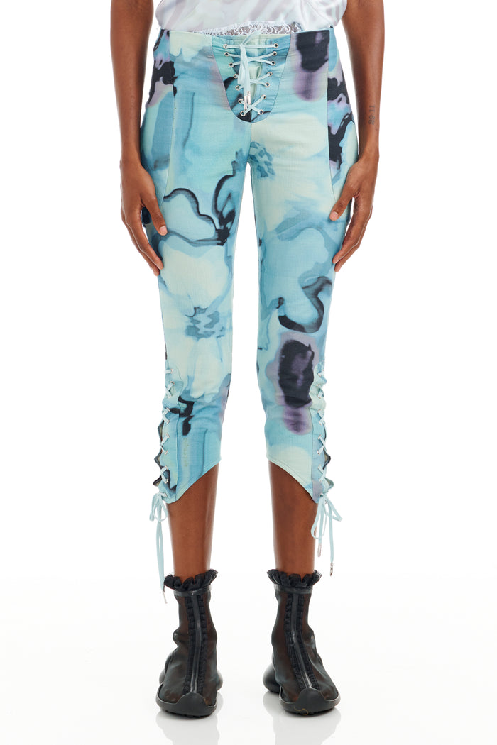 Collina Strada SKY WATERCOLOR FLORAL BANEBERRY PANT