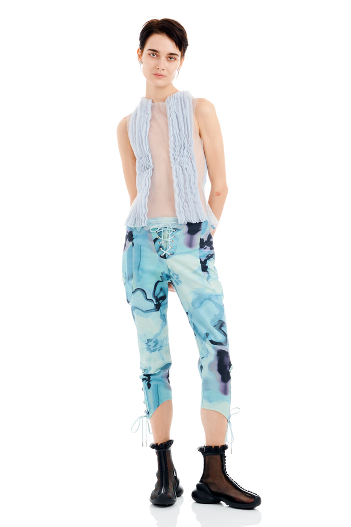 collina strada SKY WATERCOLOR FLORAL BANEBERRY PANT