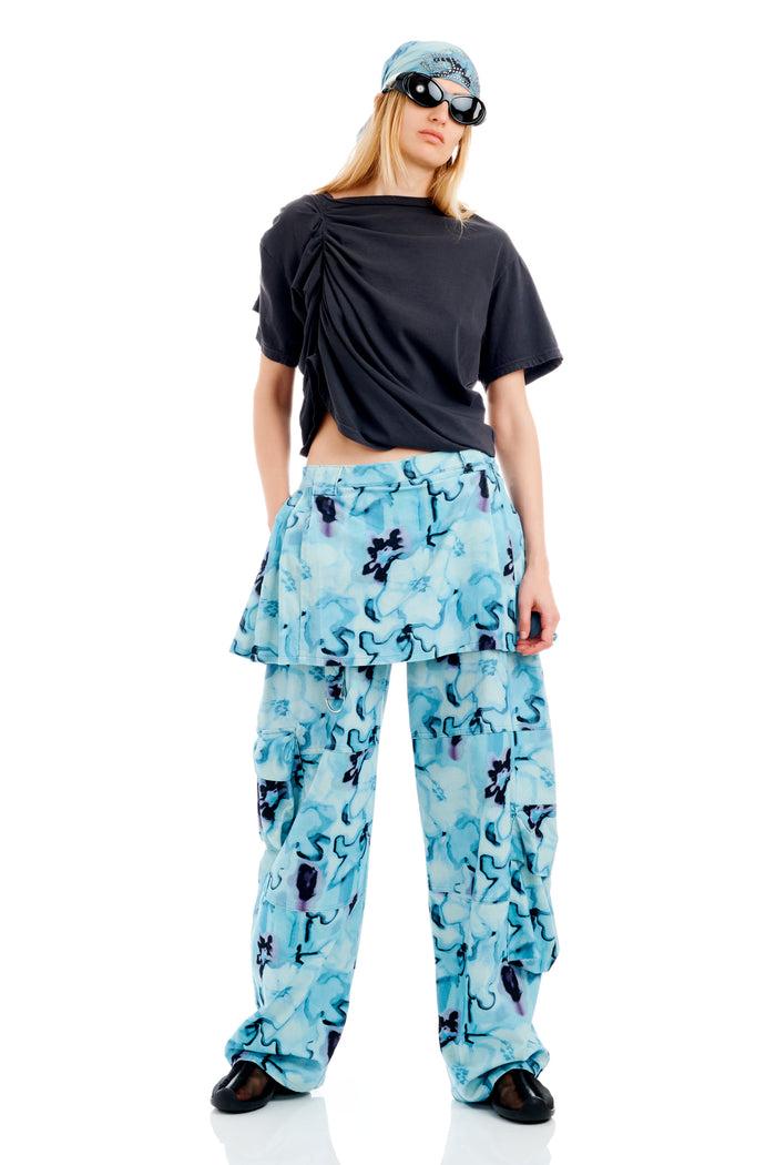 Collina Strada SKY WATERCOLOR FLORAL LAWN SKIRT CARGO PANT