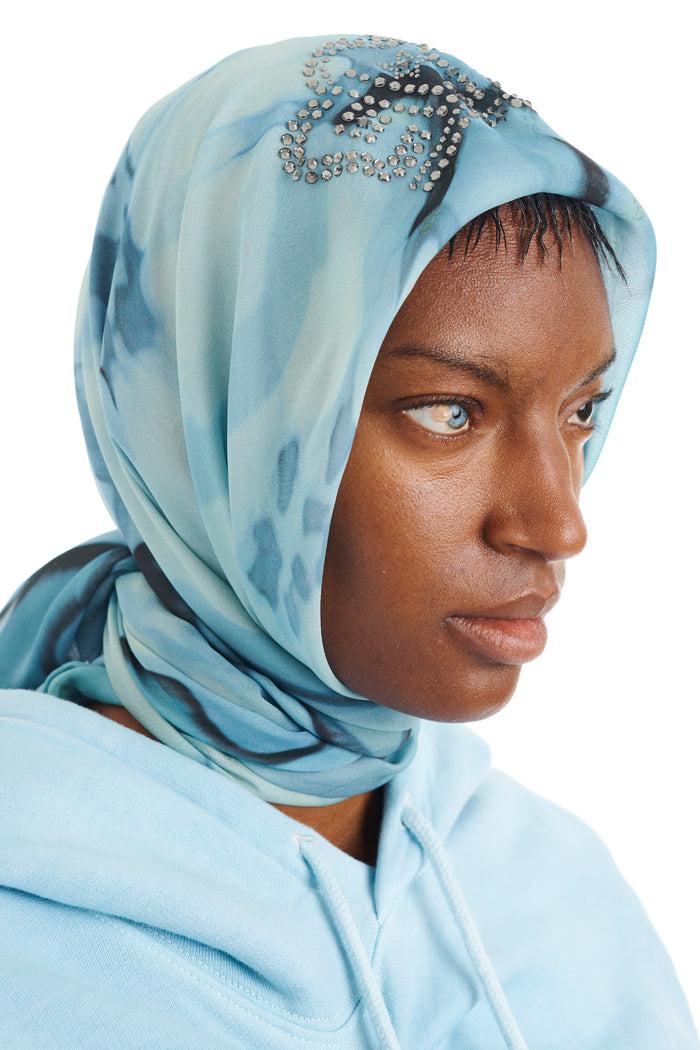 Collina Strada SKY WATERCOLOR FLORAL PRINCESS FOULARD SCARF