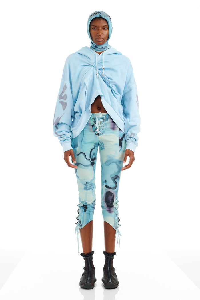 Collina Strada SKY WATERCOLOR FLORAL PRINCESS FOULARD SCARF