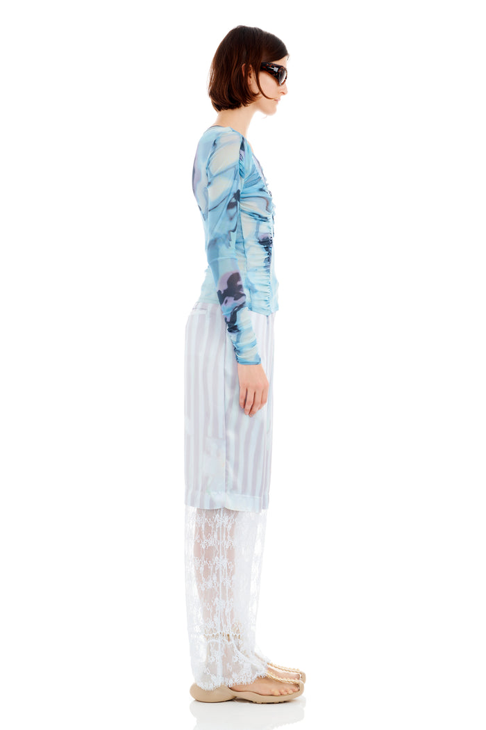 Collina Strada SKY WATERCOLOR FLORAL SERPENTINE L/S TOP