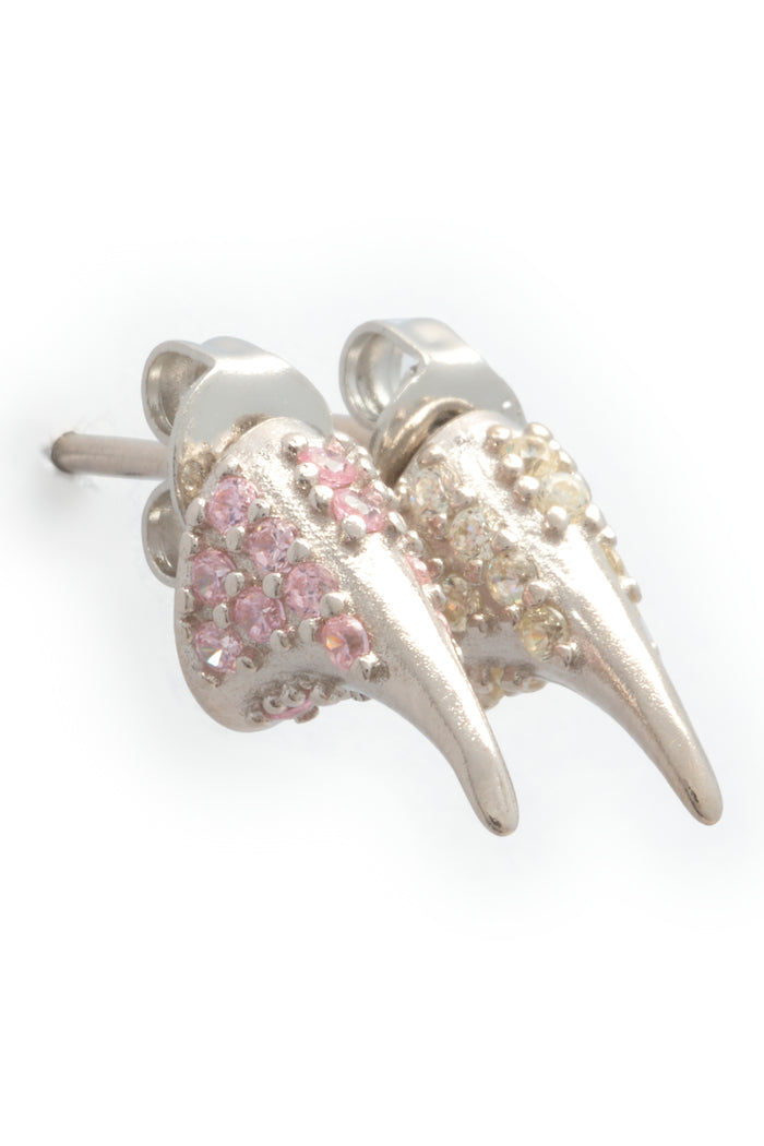 Collina Strada SOFT PINK CLEAR RHINESTONE HORN STUDS