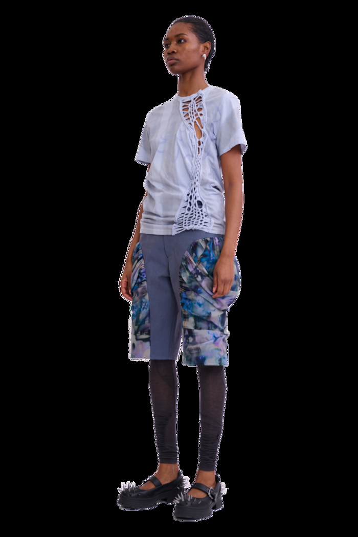 Collina Strada STORM BLUE FLOWER STRIPE TOSH TEE SMALL