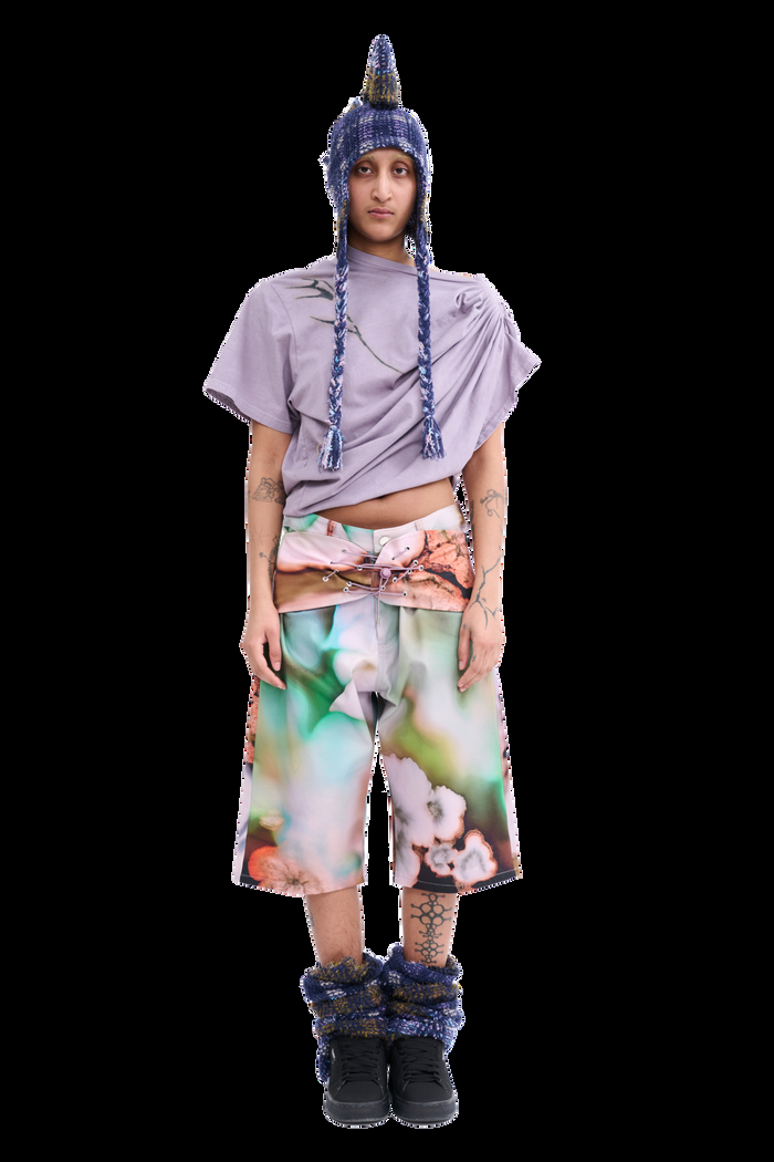 Collina Strada VITELLI PURPLE PLAID SPIKY HAT ONE SIZE