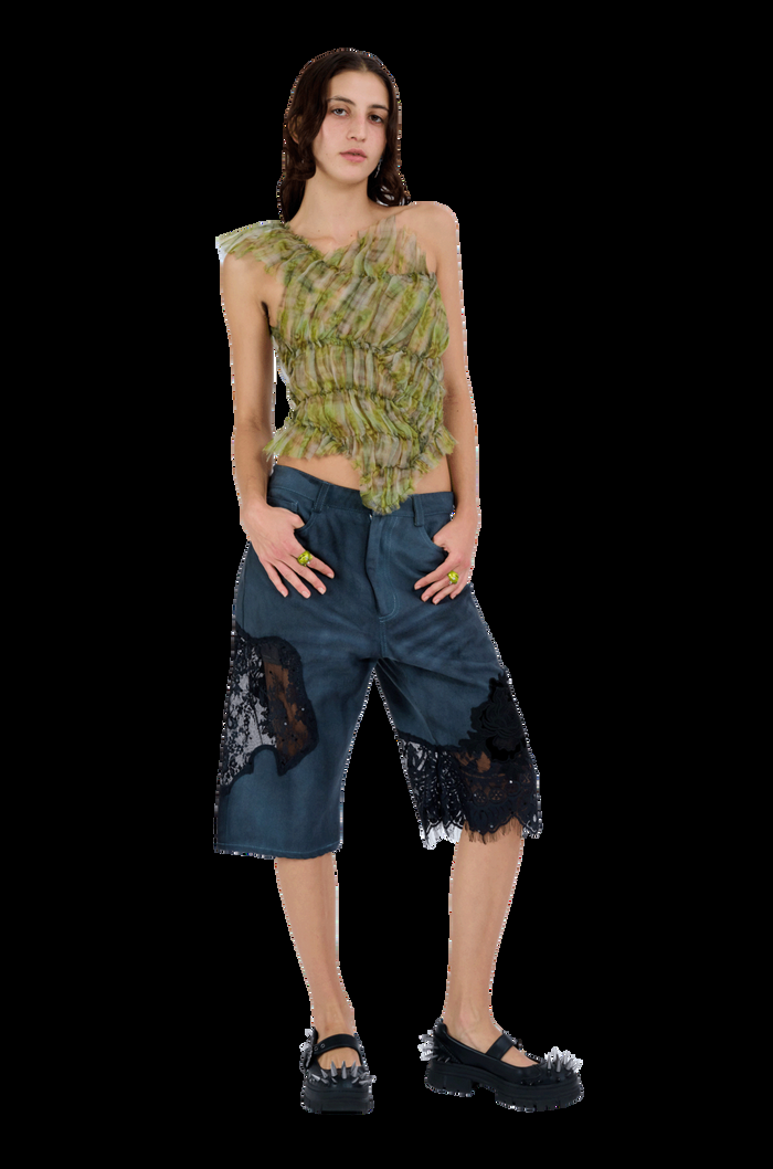 Collina Strada YELLOW BOXER PLAID JAZZELLE TOP MEDIUM