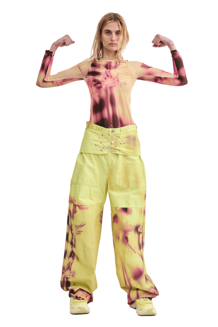 Collina Strada YELLOW MEADOW PLAID ARC L/S TOP SMALL