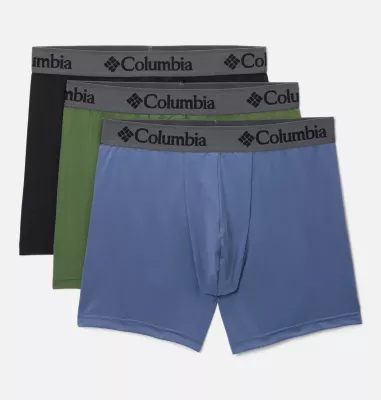 columbia 3PK Stretch Support Pouch Boxer Brief Canteen/Dark Mountain/Black