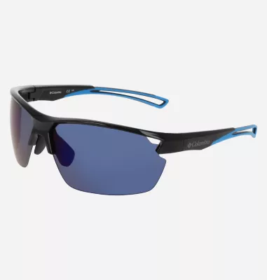 Columbia Barlow Basin Polarized Sunglasses Black/Grey W/ Blue Mirror