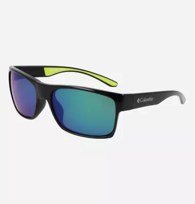 Columbia Brisk Trail Polarized Sunglasses Shiny Black Green Flash
