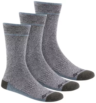 columbia Men's Cotton Crew Socks - 3 Pack Charcoal