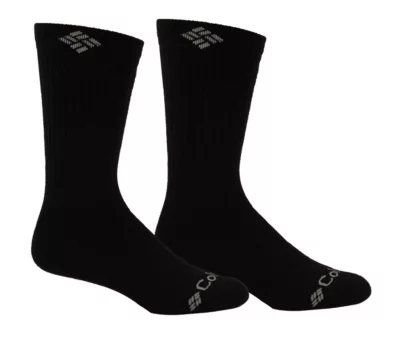 columbia Men's Wool Crew Socks - 2 Pack Black