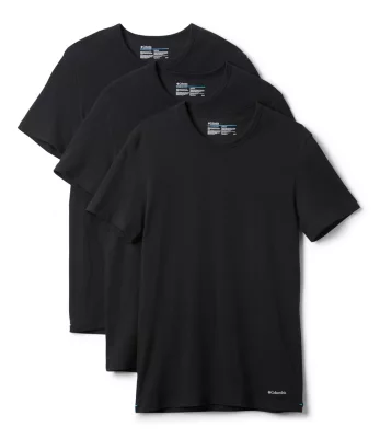 columbia Men's 3 Pack Crew Neck Tee Classic Fit Black