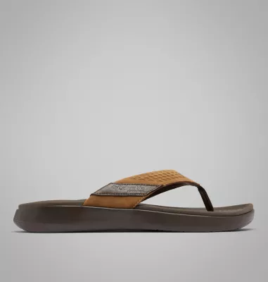 columbia Men's Boatside™ Leather Flip Flop Tundra Light Brown
