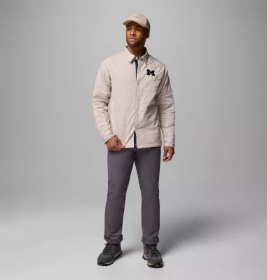 Columbia Men's Collegiate Campus Roam™ Quilted Shirt Jacket - Michigan UM - Dark Stone