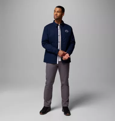 Columbia Men's Collegiate Campus Roam™ Quilted Shirt Jacket - Penn State PSU - Collegiate Navy