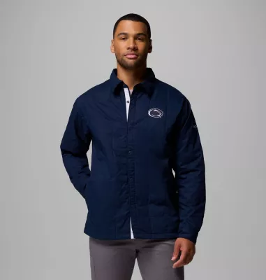 columbia Men's Collegiate Campus Roam™ Quilted Shirt Jacket - Penn State PSU - Collegiate Navy