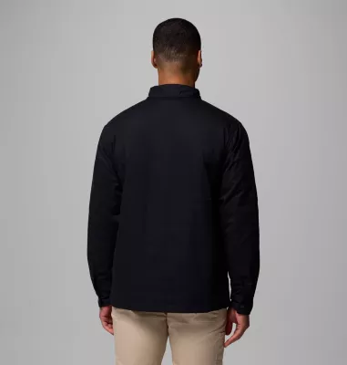 Columbia Men's Collegiate Campus Roam™ Quilted Shirt Jacket - Wisconsin WIS - Black