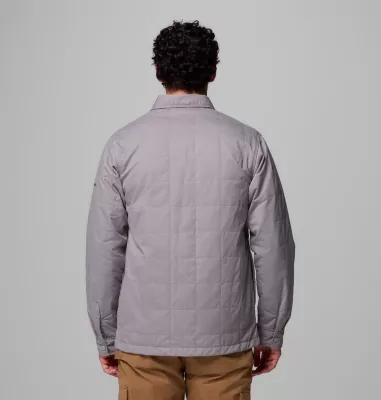 Columbia Men's Collegiate Campus Roam™ Quilted Shirt Jacket - Michigan State MS - Light Grey
