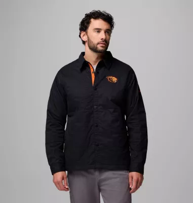 columbia Men's Collegiate Campus Roam™ Quilted Shirt Jacket - Oregon State OSU - Black