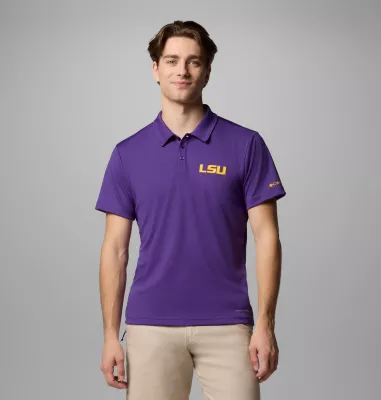 columbia Men's Collegiate Fair Catch™ Polo - LSU LSU - Vivid Purple columbia Men's Collegiate Fair Catch™ Polo - LSU LSU - Vivid Purple