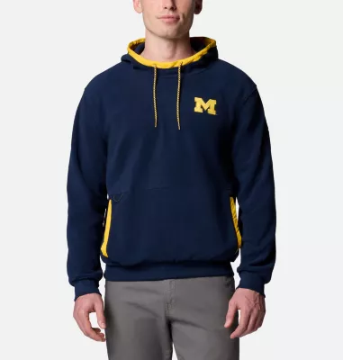 columbia Men's Collegiate Flanker™ Fleece Hoodie - Michigan UM - Collegiate Navy