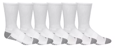 columbia Men's Crew With Pique Footbed Socks - 6 Pack White