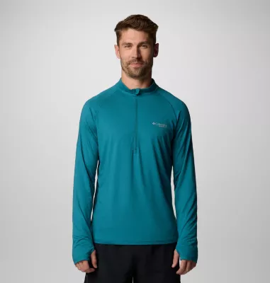 columbia Men's Endless Trail™ Half Zip Mesh Long Sleeve Shirt River Blue