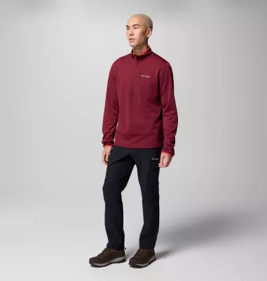Columbia Men's Essential Hike™ Grid Fleece Half Zip Jacket Rich Wine