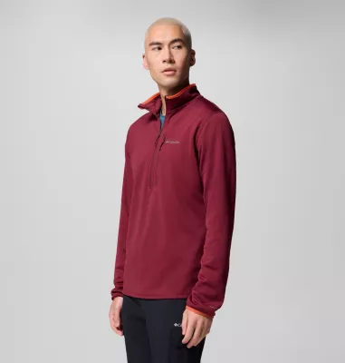 Columbia Men's Essential Hike™ Grid Fleece Half Zip Jacket Rich Wine
