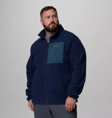 columbia Men's Jasper Ridge™ Pebbled Full Zip Fleece - Big Collegiate Navy Everblue