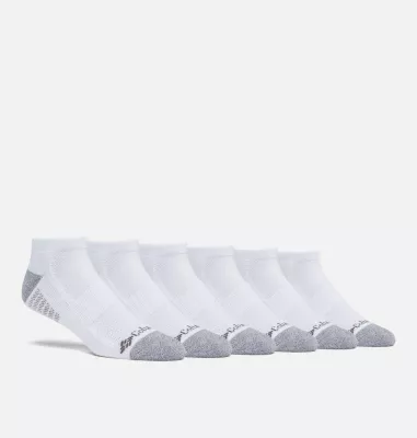 columbia Men's No-Show With Pique Footbed Socks - 6 Pack White