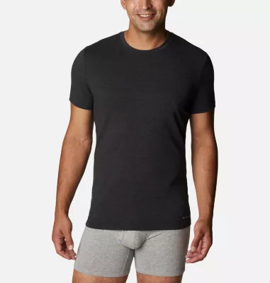 Columbia Men's Performance Cotton Stretch Crew - 3 Pack Blk/Port/India