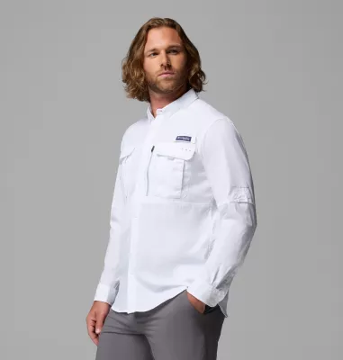 Columbia Men's PFG Bahama™ Elite Long Sleeve Shirt White